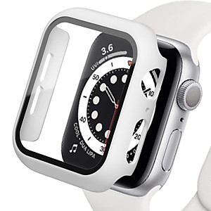 Закаленное стекло + крышка для Apple Watch White SE 44MM